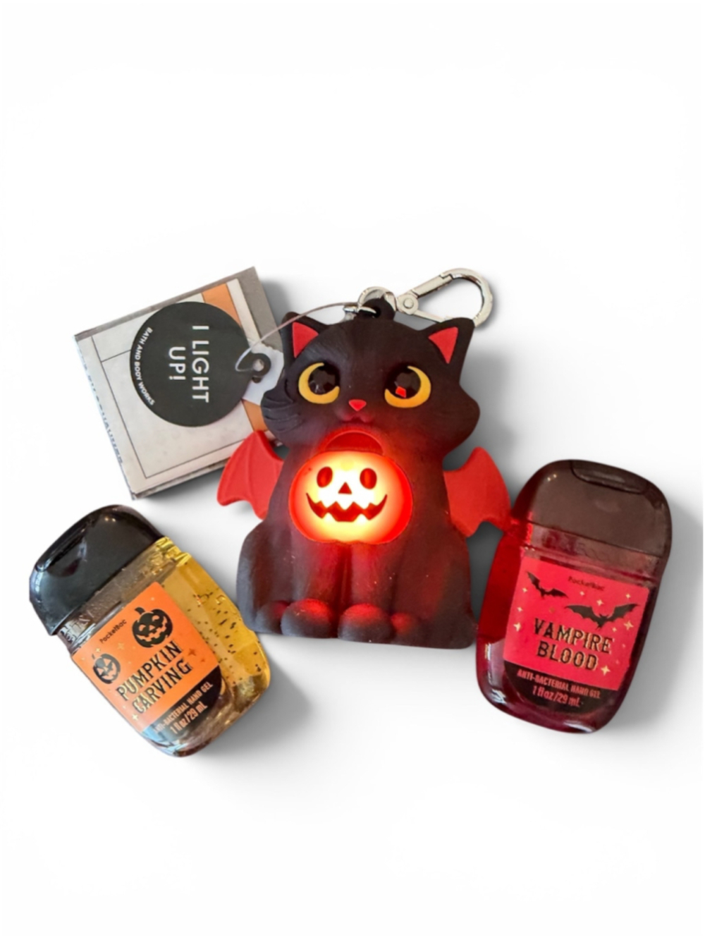 Bath & Body Works Halloween Spooky Kitty Cat Light-Up PB & Hand Gels Bundle